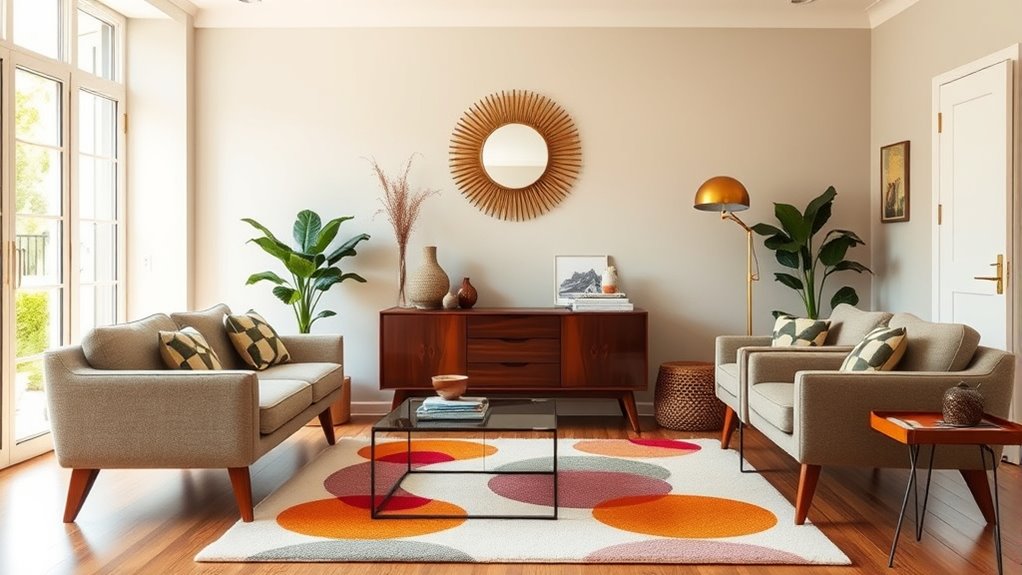 retro lighting and textiles