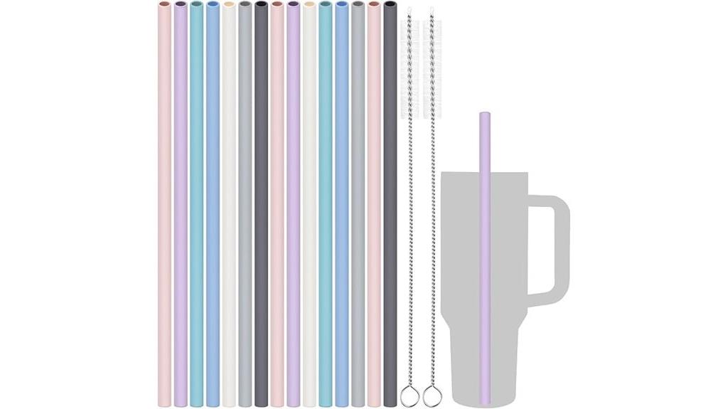 reusable silicone drinking straws