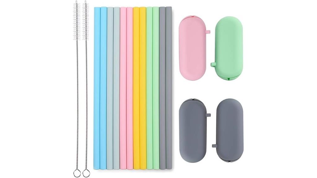 reusable silicone drinking straws