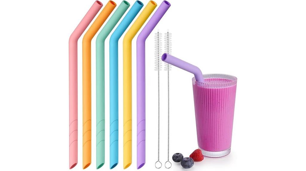 reusable silicone drinking straws