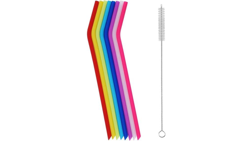 reusable silicone drinking straws