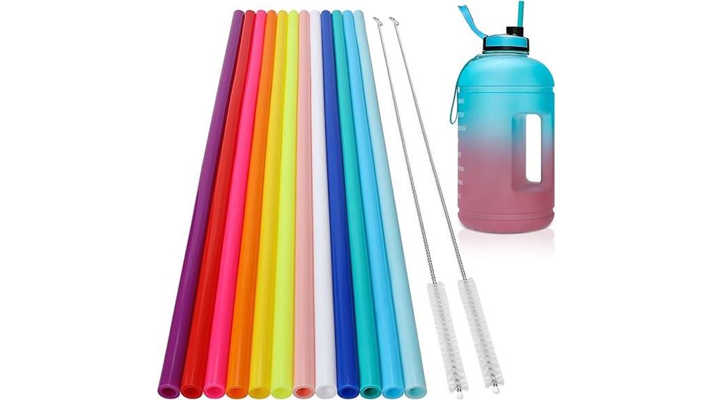 reusable silicone straw set