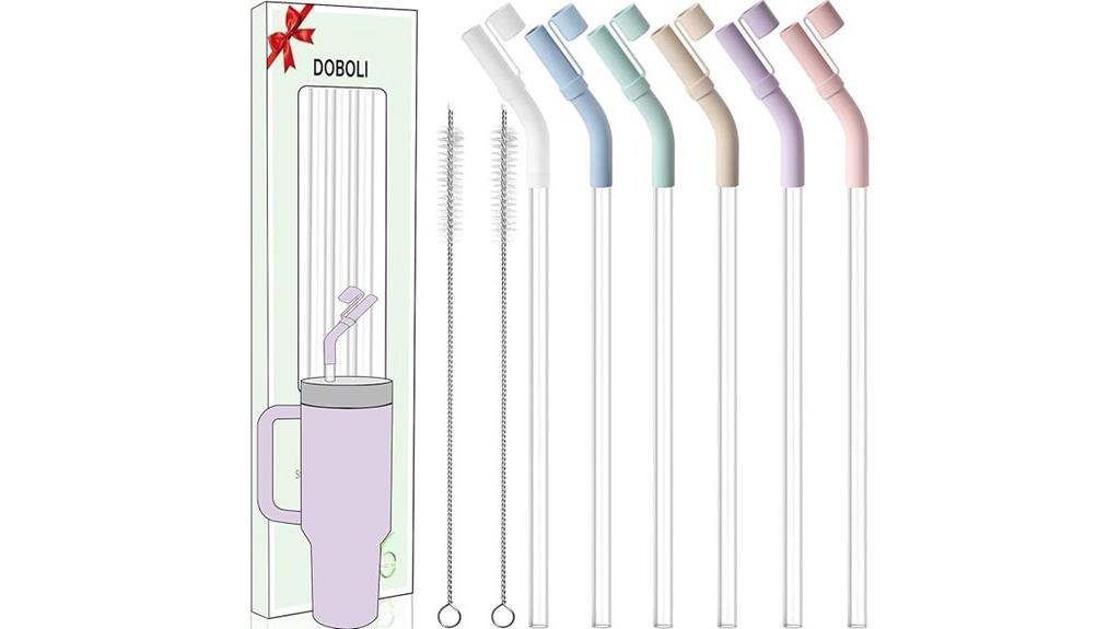 reusable silicone straw set