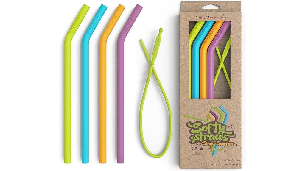 reusable silicone straw set