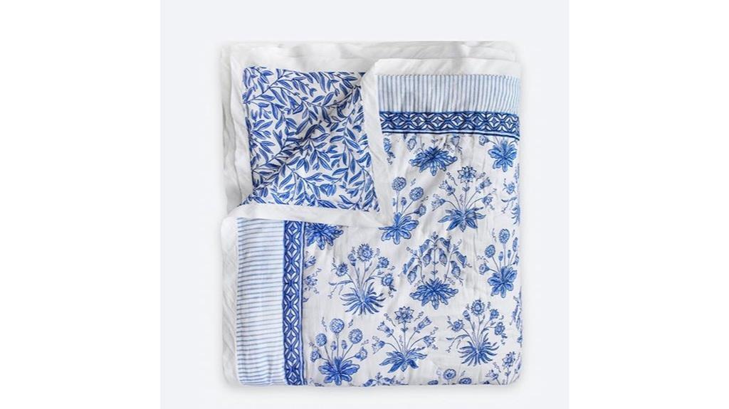 reversible blue queen blanket