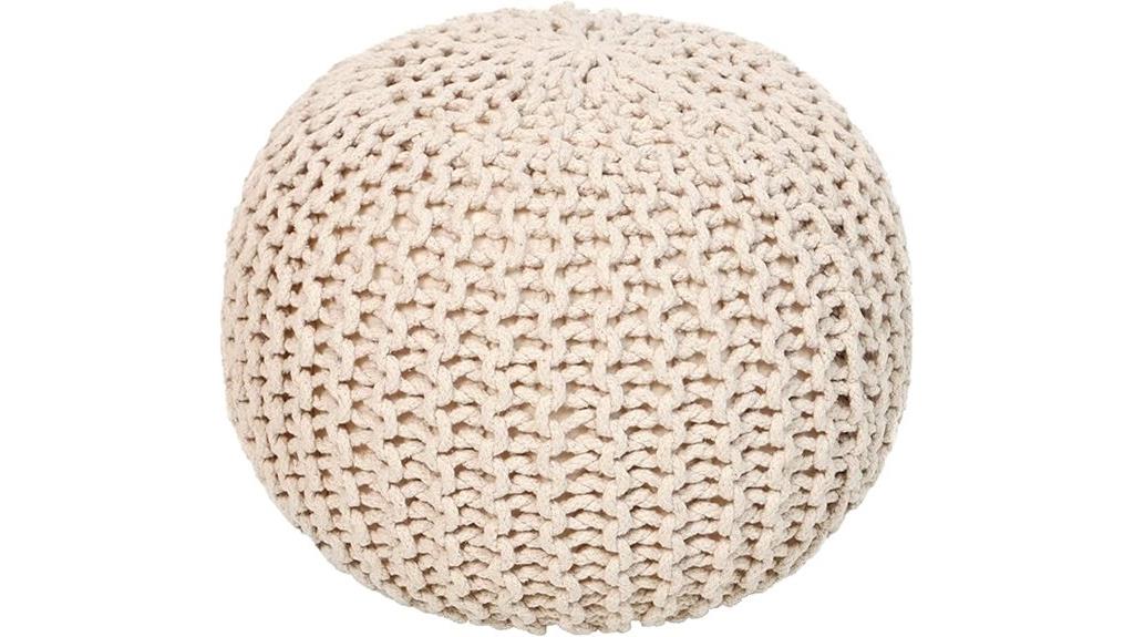 round cotton ottoman pouf