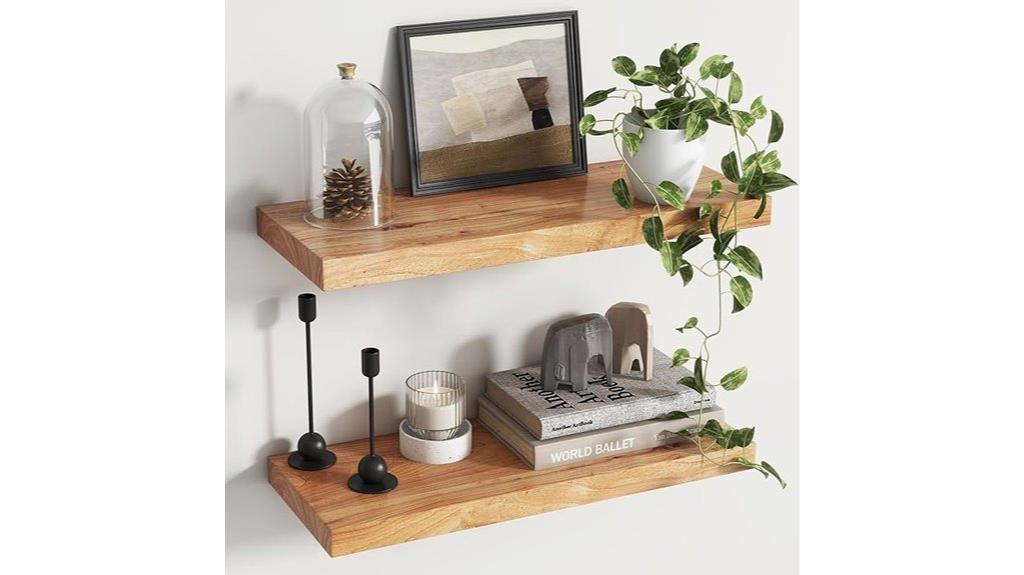 rustic elm wall shelves