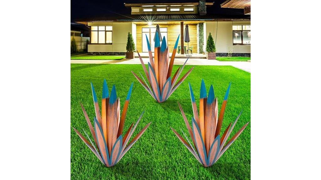 rustic metal agave sculpture