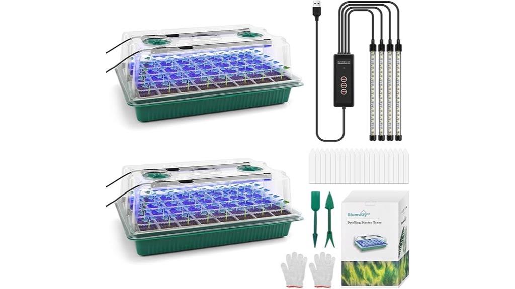 seedling trays with lights
