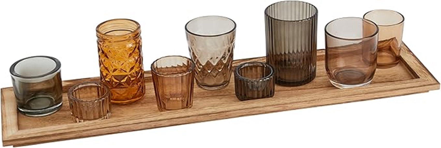 set of 10 wooden tray
