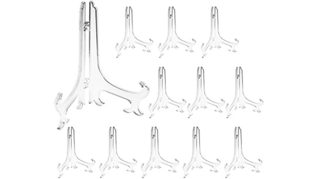 set of 12 clear easels