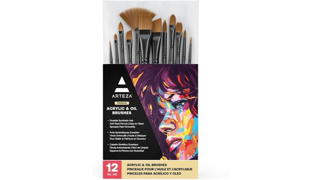 set of 12 paint brushes