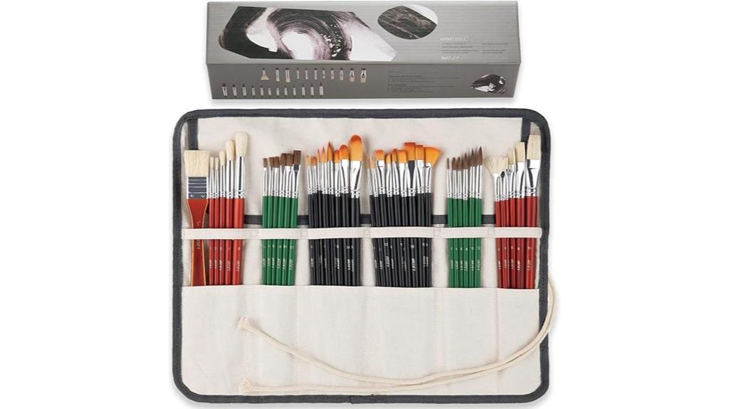 set of 41 long handle paint brushes