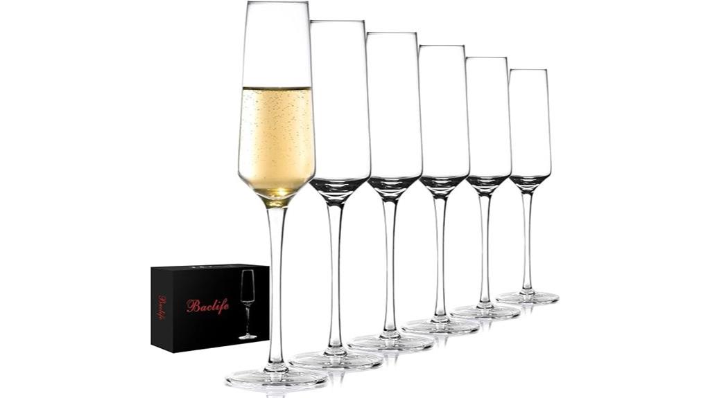 set of 6 hand blown flutes