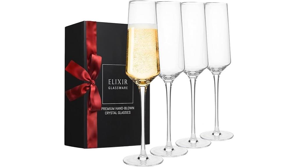 set of four champagne flutes