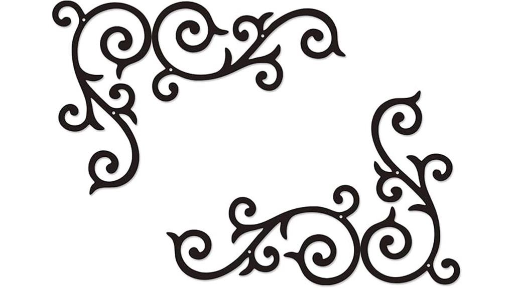 set of four metal scrolls