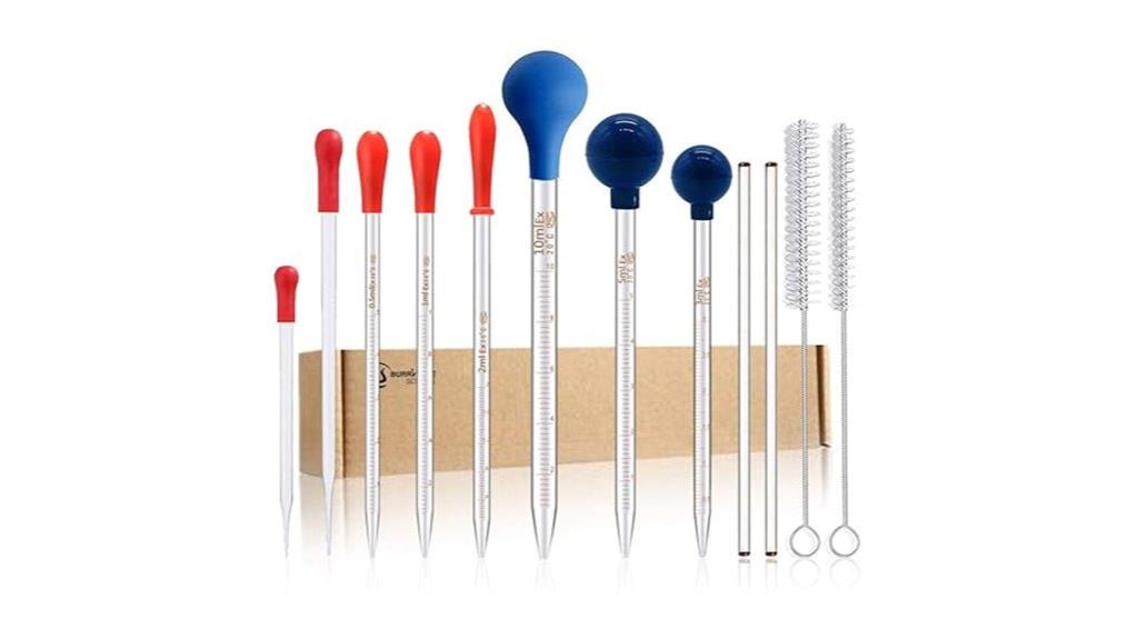 set of glass measuring tools