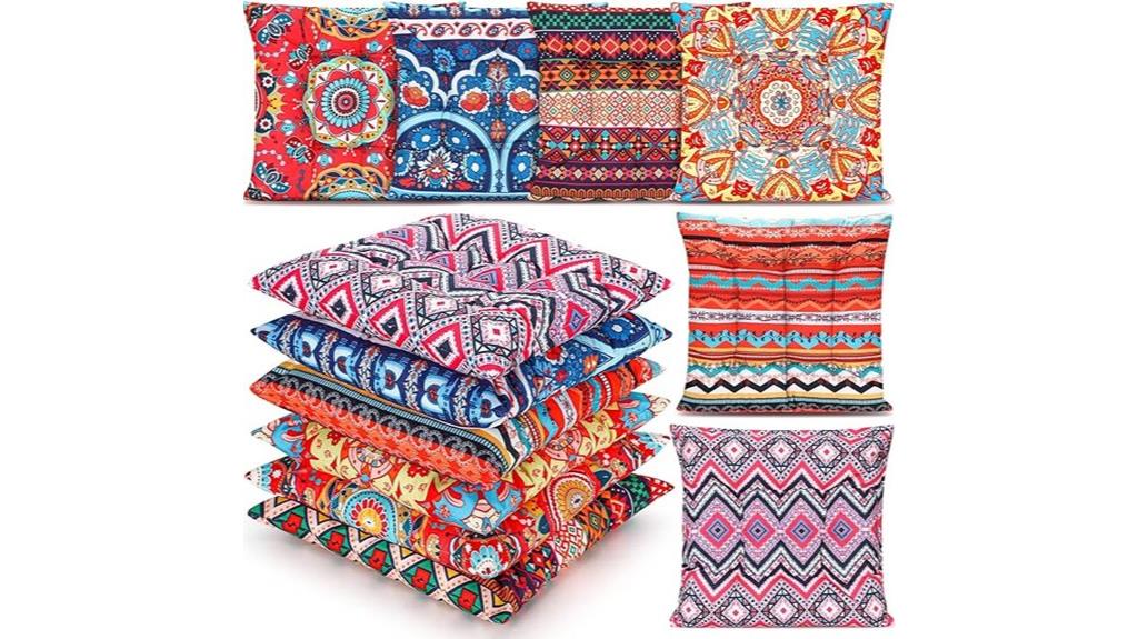 set of six bohemian cushions