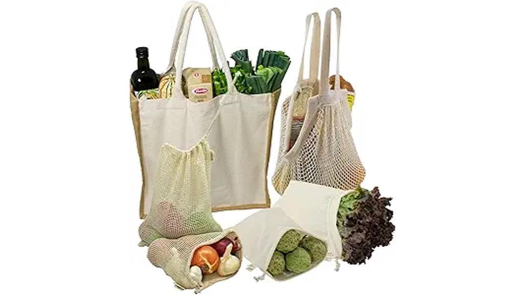 set of six reusable bags