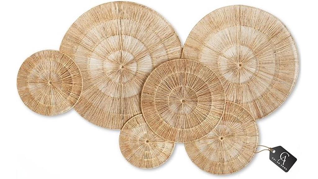 set of six wicker baskets