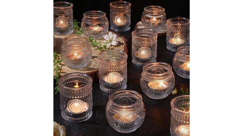 set of thirty clear votive holders