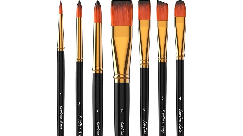 seven piece artist brush set