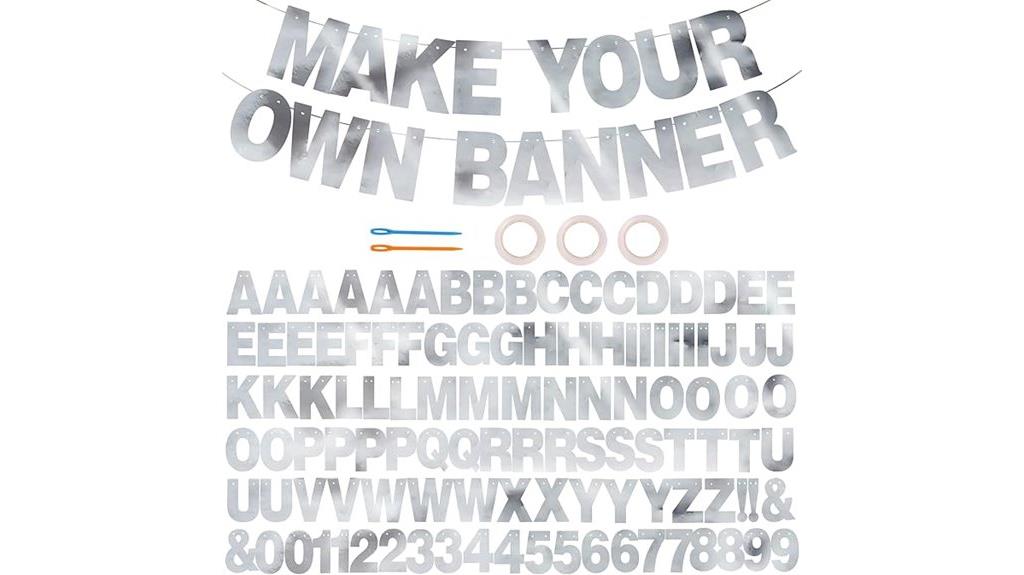 silver double sided letter banner