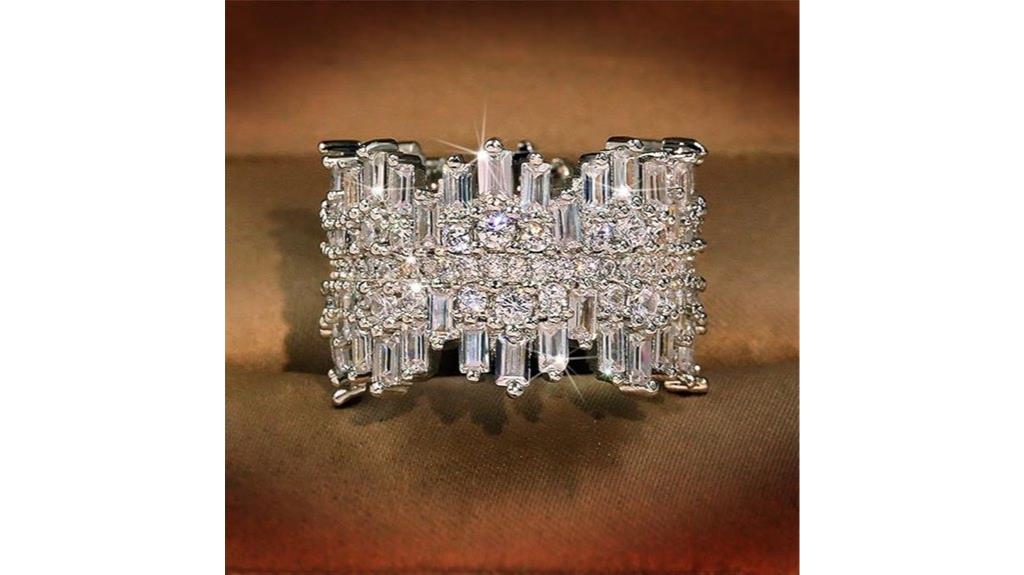 silver gold diamond ring