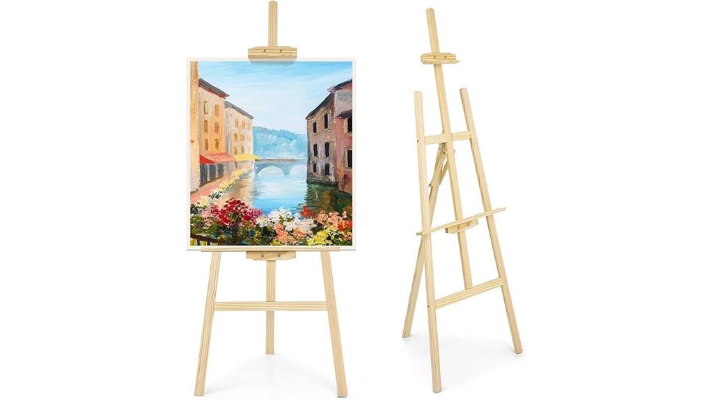 single wooden art easel