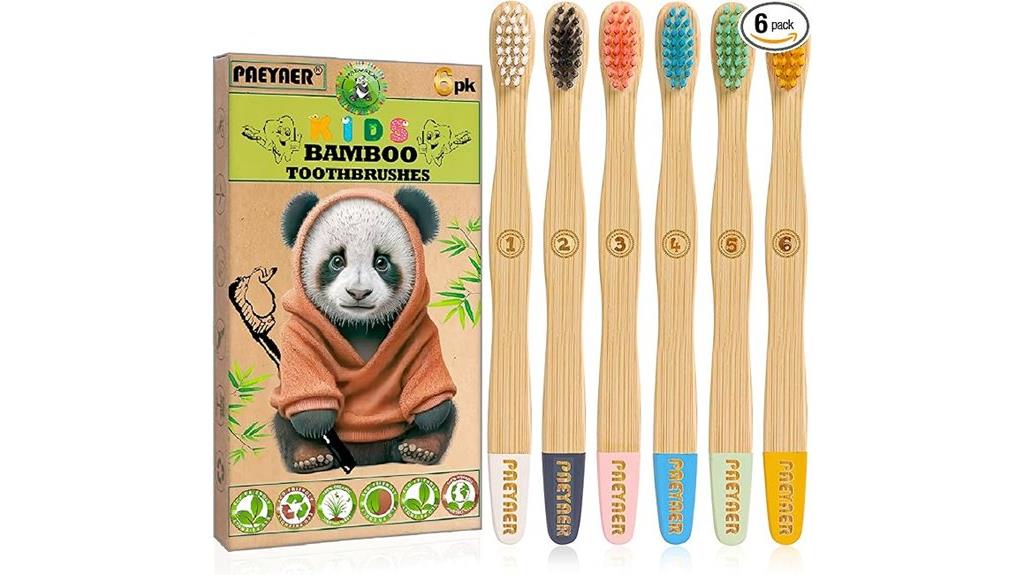 six pack bamboo toothbrushes