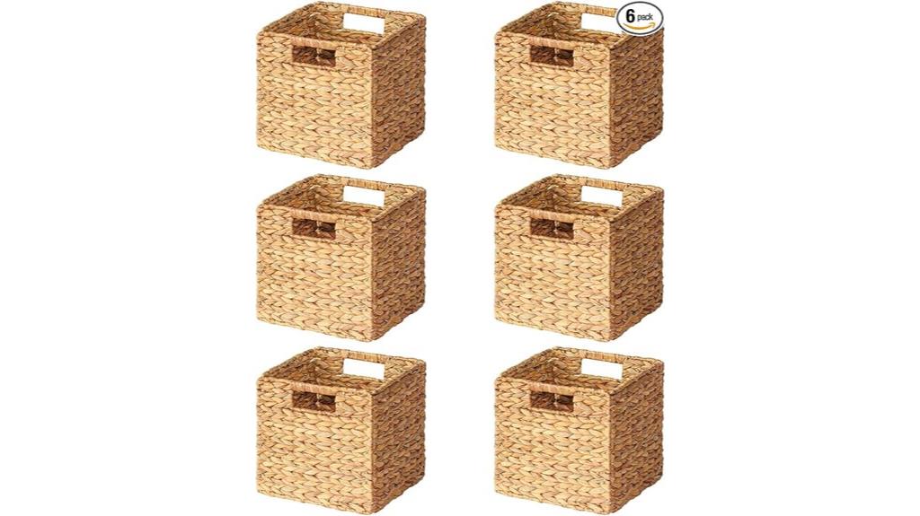 six pack wicker storage baskets