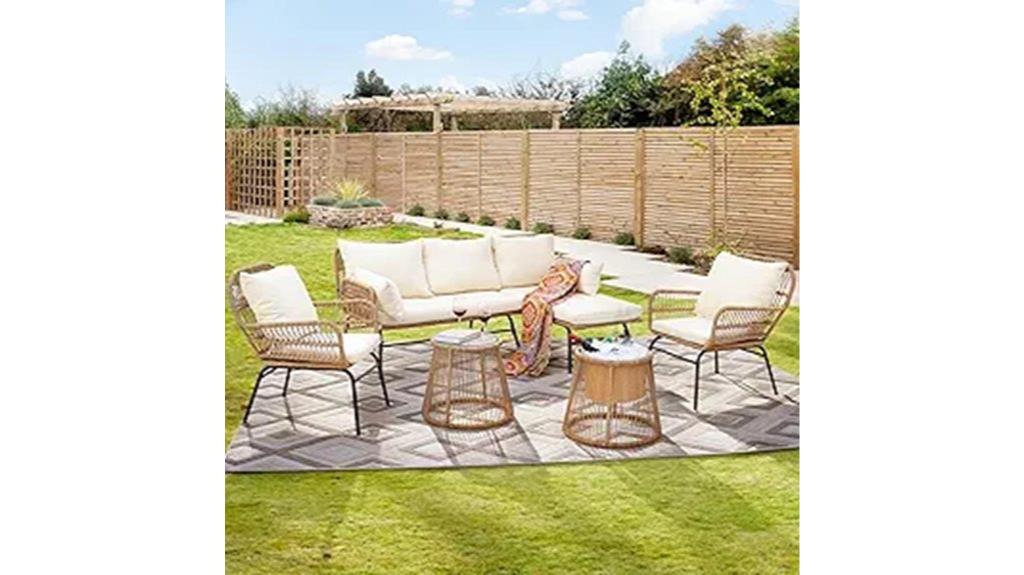 six piece boho patio set