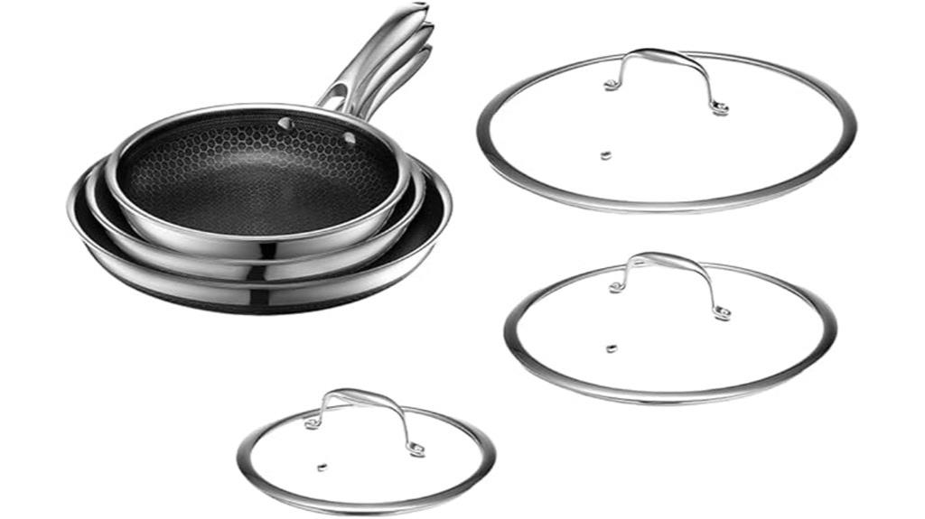 six piece fry pan set
