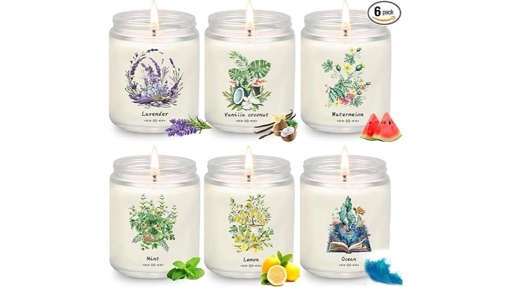six scented candles gift