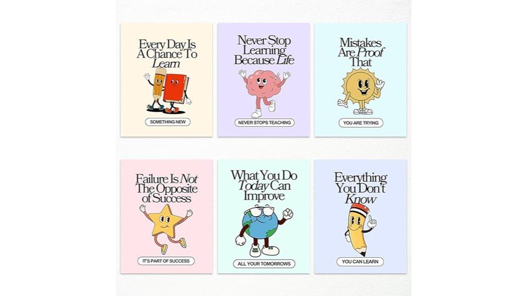 six vibrant classroom growth posters