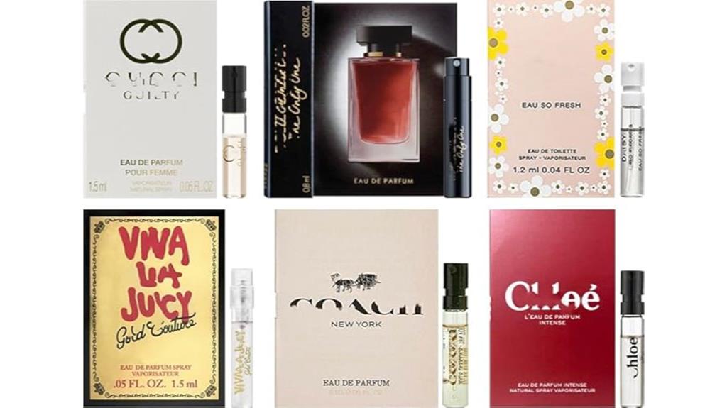 six women s perfume samples