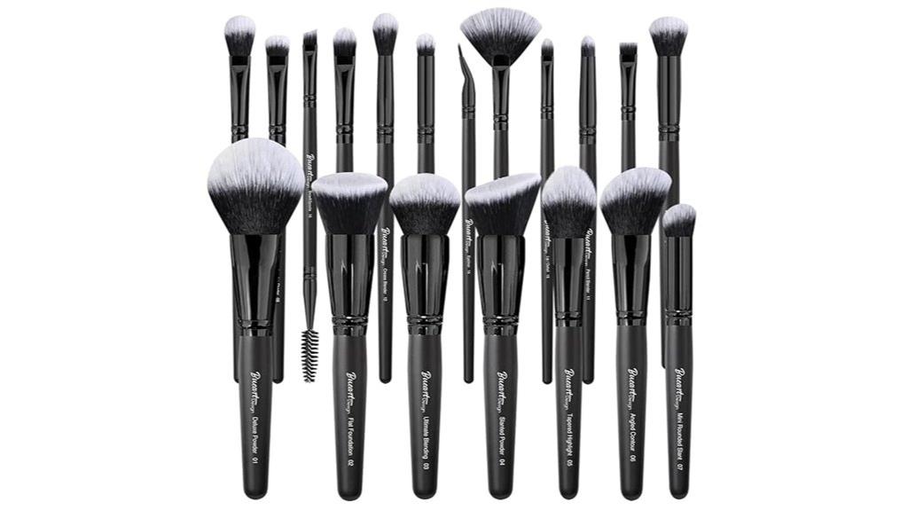 soft black makeup brush set