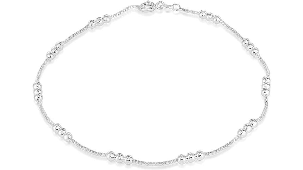 sterling silver chain anklet