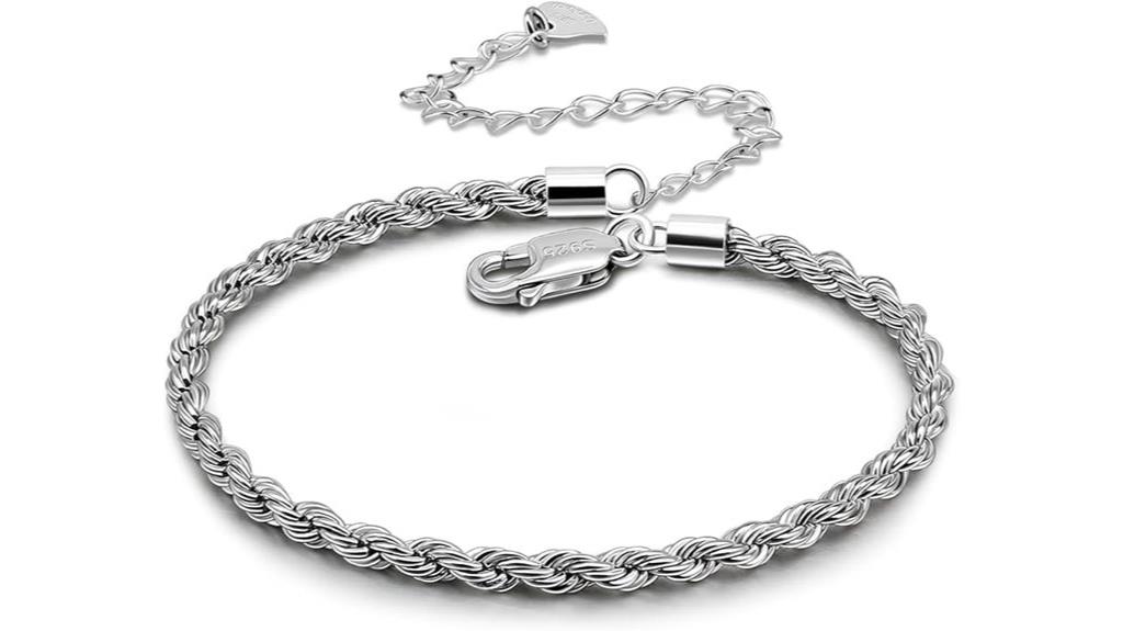 sterling silver waterproof anklets