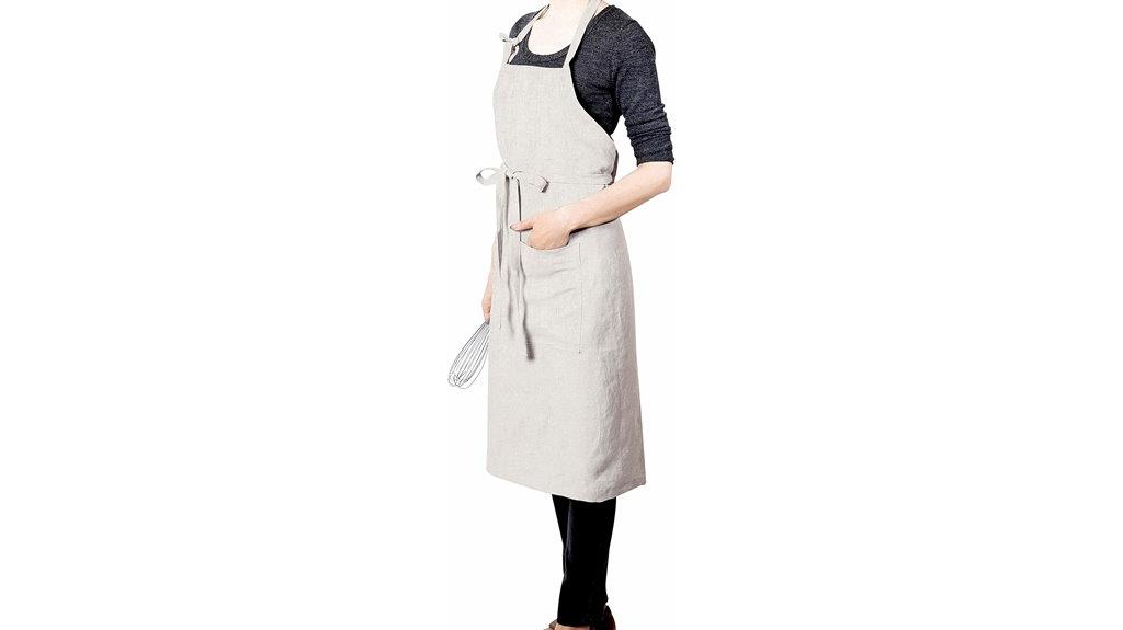 stonewashed linen apron pockets