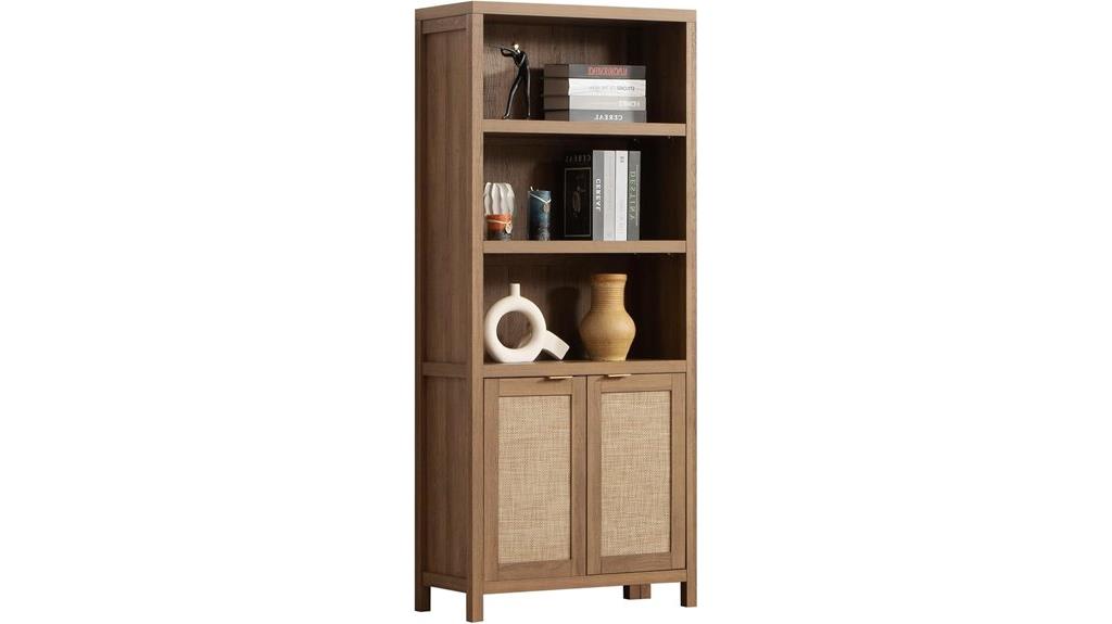tall rattan bookcase doors