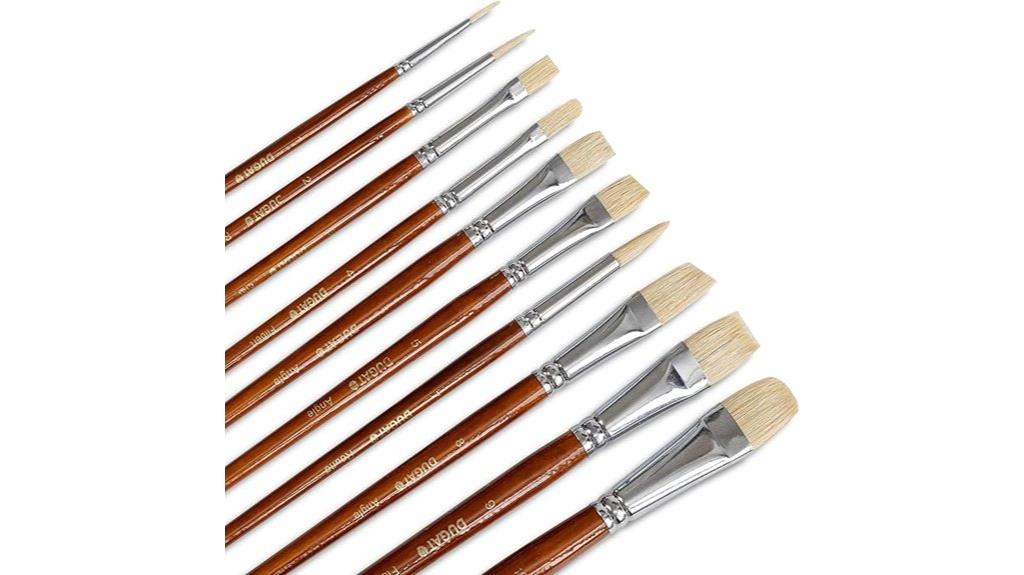 ten piece hog hair brushes