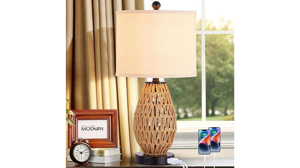 touch activated rattan lamps