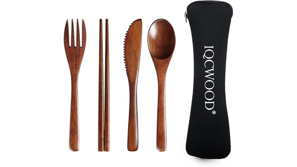 travel friendly wooden cutlery