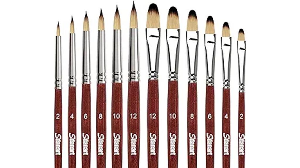 twelve piece acrylic brush set