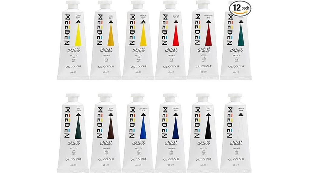 twelve tubes artist oil