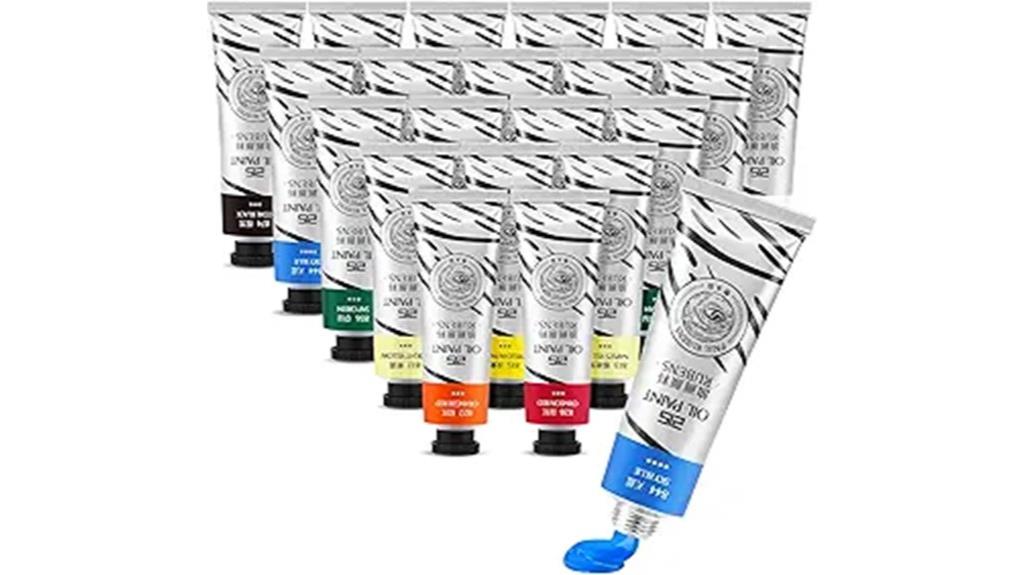 twenty color oil paint set