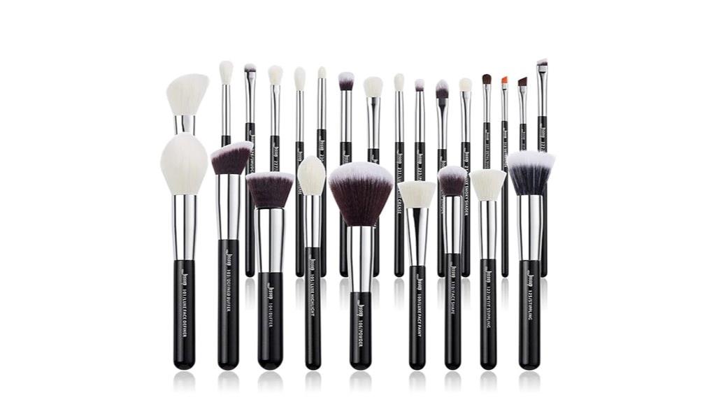 twenty five black silver brushes