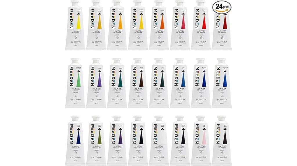 twenty four vibrant oil paints