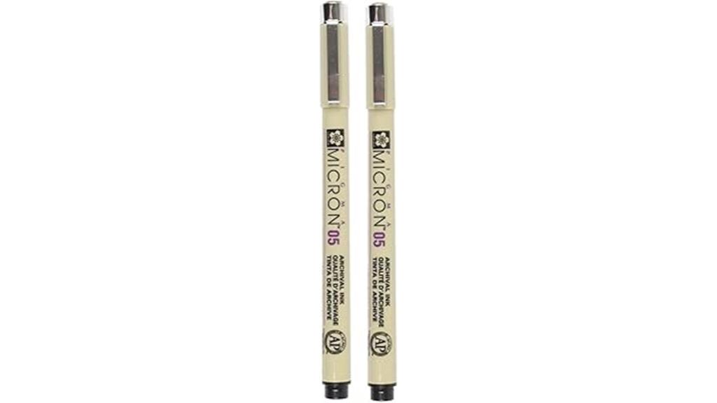 two black fine liners